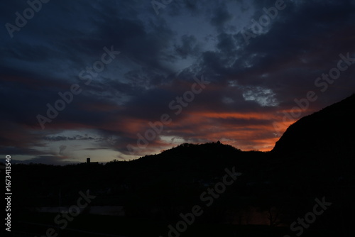 time lapse clouds over sunset