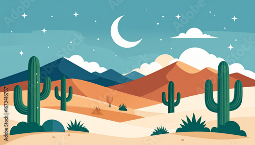 Desert Night Landscape
