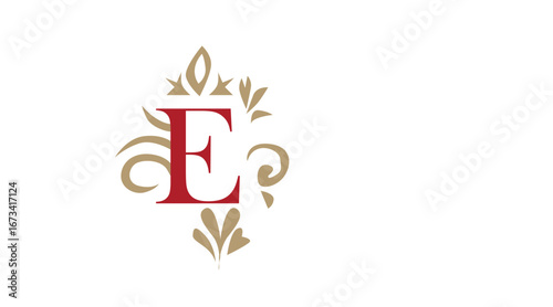 Adobe IllustratoElegant ornamental alphabet design with intricate floral and decorative vector elements. The letter is styled with vintage patterns, luxury curves, and artistic flourishes, e