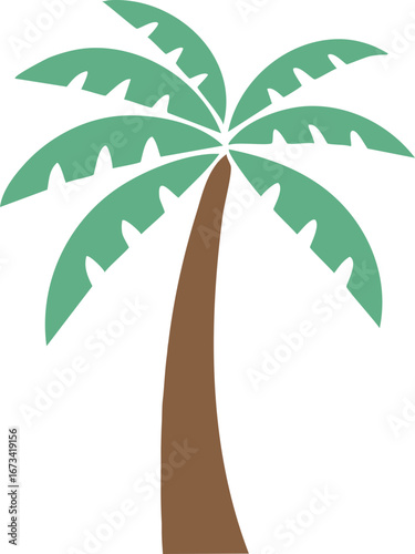 Tropical Palm Tree Illustration for Summer and Beach Design