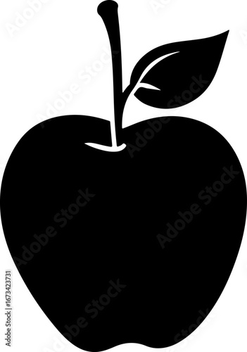 Apple Silhouette – Minimalist Fruit Vector Illustration