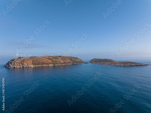 Faro de las Islas Sisargas en Malpica, A Coruña, Galicia