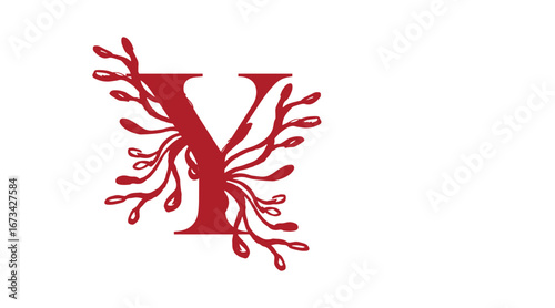 Adobe IllustratoElegant ornamental alphabet design with intricate floral and decorative vector elements. The letter is styled with vintage patterns, luxury curves, and artistic flourishes,y