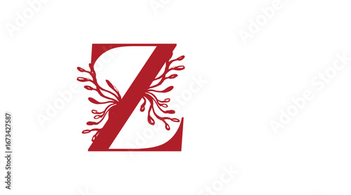 Adobe IllustratoElegant ornamental alphabet design with intricate floral and decorative vector elements. The letter is styled with vintage patterns, luxury curves, and artistic flourishes,z