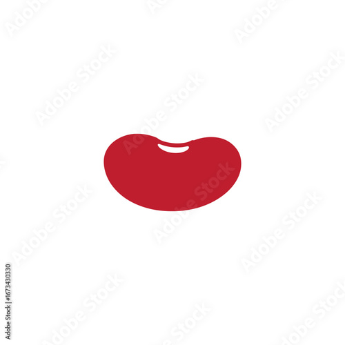 Red kidney beans silhouette vector flat illustration design.