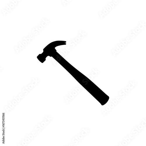 Old claw hammer silhouette vector flat illustration design.