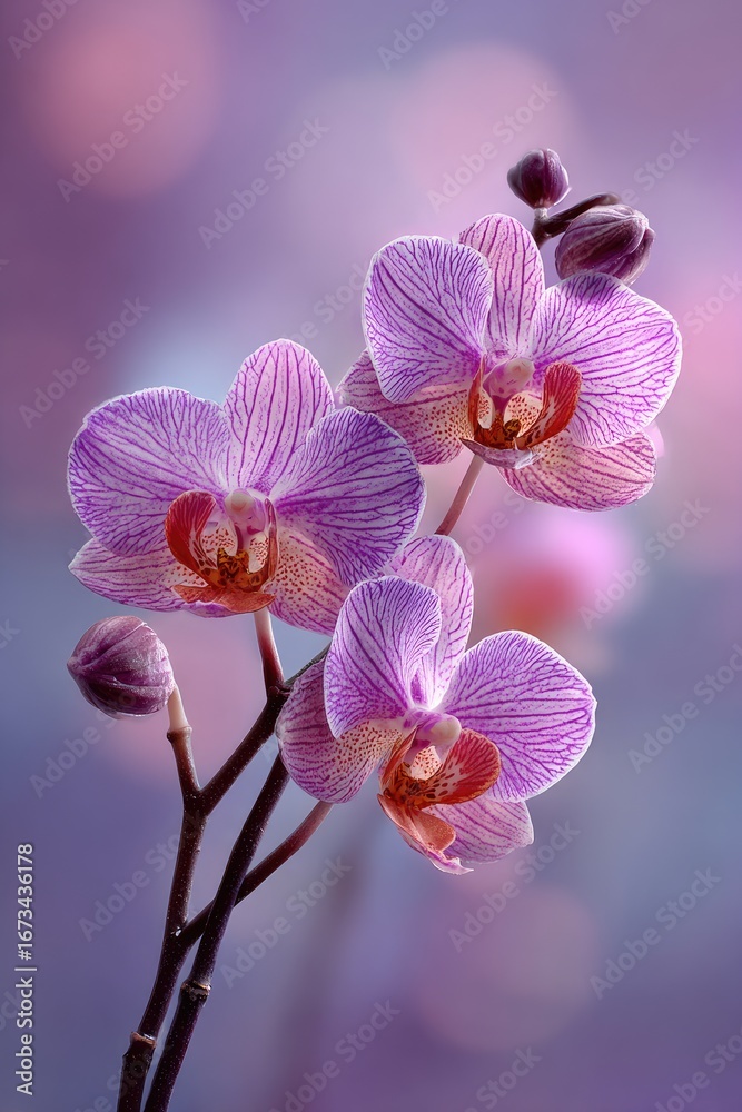 Obraz premium Delicate pink orchids in soft focus (1)