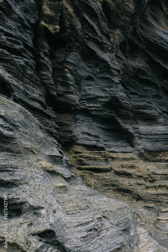 Rough Geological Formation Made with Erosion at Yongmeori Coast, Jeju Island, South Korea.