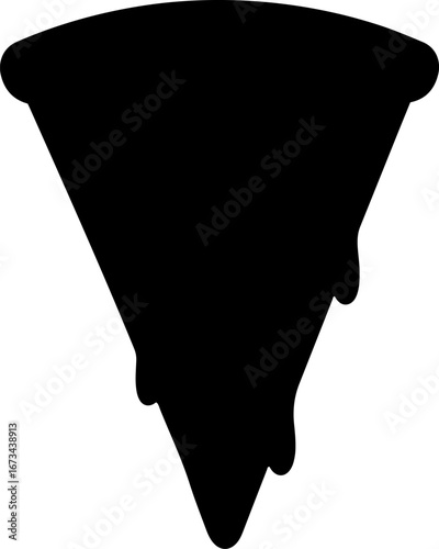 Pizza slice silhouette vector flat illustration design.