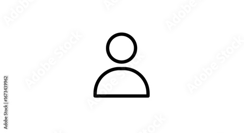 Simple human icon symbolizing identity, profile, or user representation in a minimalist design.