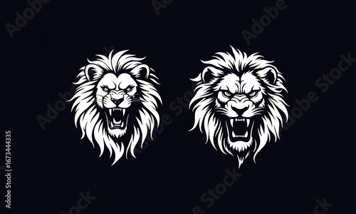 Aggressive Lion Head Vector – Perfect for Tattoos and Logos