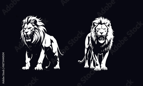 Aggressive Lion Head Vector – Perfect for Tattoos and Logos