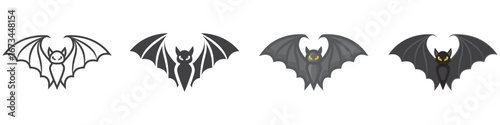 Bat icon collection, halloween and scary, animal sign vector set graphics, a linear pattern on a white background