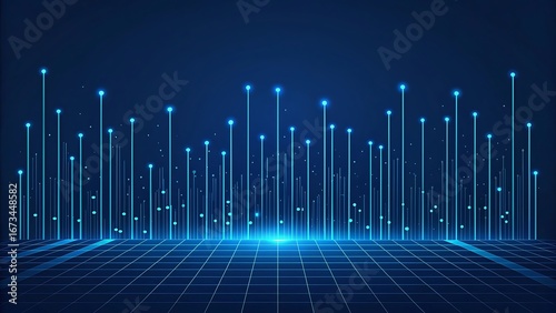 Digital illustration featuring a dark blue background