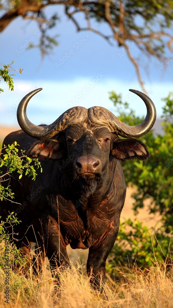 Obraz premium Close-up of a large bull African buffalo