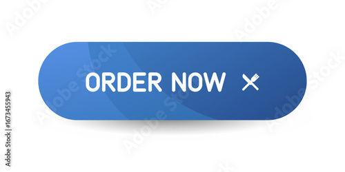 Blue CTA button with text: Order now and cutlery icon.