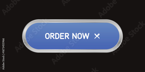 Blue CTA button with text: Order now and cutlery icon.