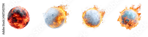 Wallpaper Mural Burning Globe Set: Conceptual Illustration of Fire, Power, and Global Issues Torontodigital.ca
