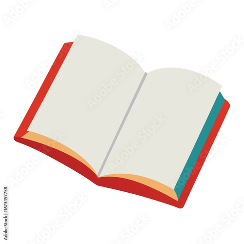 Open book with blank pages isolated on white background vector illustration