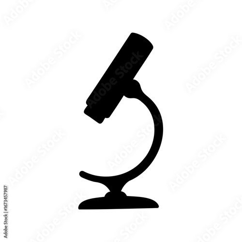 Silhouette of a microscope used in scientific research and experimentation tools