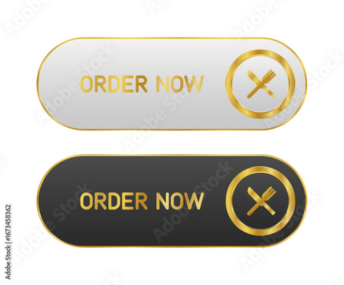CTA buttons with text: Order now and cutlery icon.