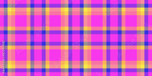 Diwali check plaid seamless, straight fabric background pattern. Repetitive texture vector textile tartan in magenta and indigo colors.