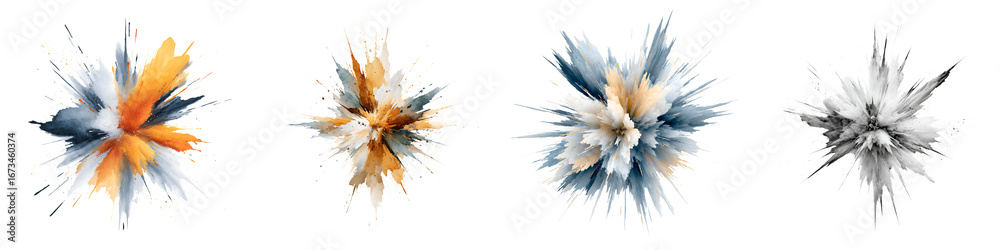 Fototapeta premium Colorful Explosion: Abstract Paint Splatter Effect on White Background