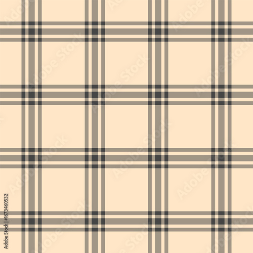 Factory pattern plaid fabric, professional background check texture. Girl vector textile seamless tartan in pastel and bisque colors.