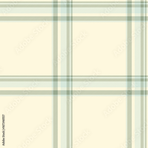 Printout seamless textile texture, relax pattern plaid check. Regular tartan fabric background vector in cornsilk and pastel colors.