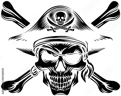 Pirate skull crossbones wea...