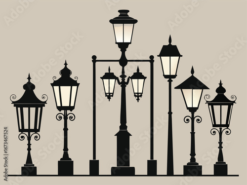 Elegant Street Lantern Vector Design