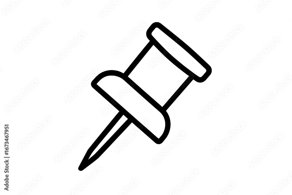 © Bundi - Vector illustration of a pushpin in black and white design