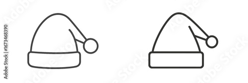 Unique collection of festive Santa hats in minimalistic design