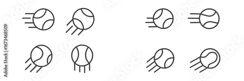 Creative vector illustration of flying tennis balls in motion