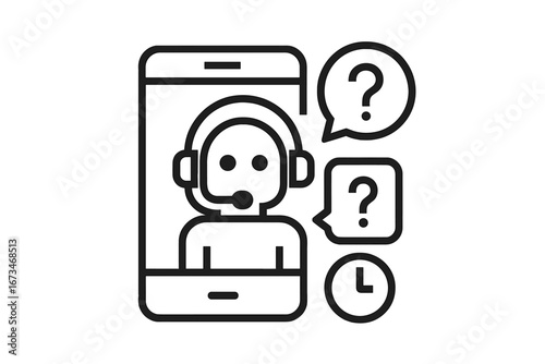 Support agent responding to customer queries through smartphone
