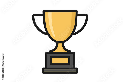 Golden trophy icon designed for celebration or achievement