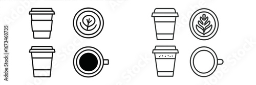 Coffee cup vector illustration set for cafe or restaurant use