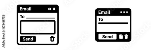 Modern email interface vector illustrations for digital communication