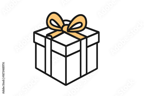 Colorful gift box with bow ready for celebration and joy