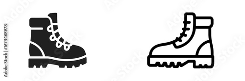 Stylish hiking boots vector illustration for outdoor adventures