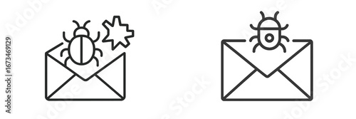 Stylized vector illustration of insects crawling on envelopes