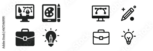 Vector illustration of creative tools for design and innovation