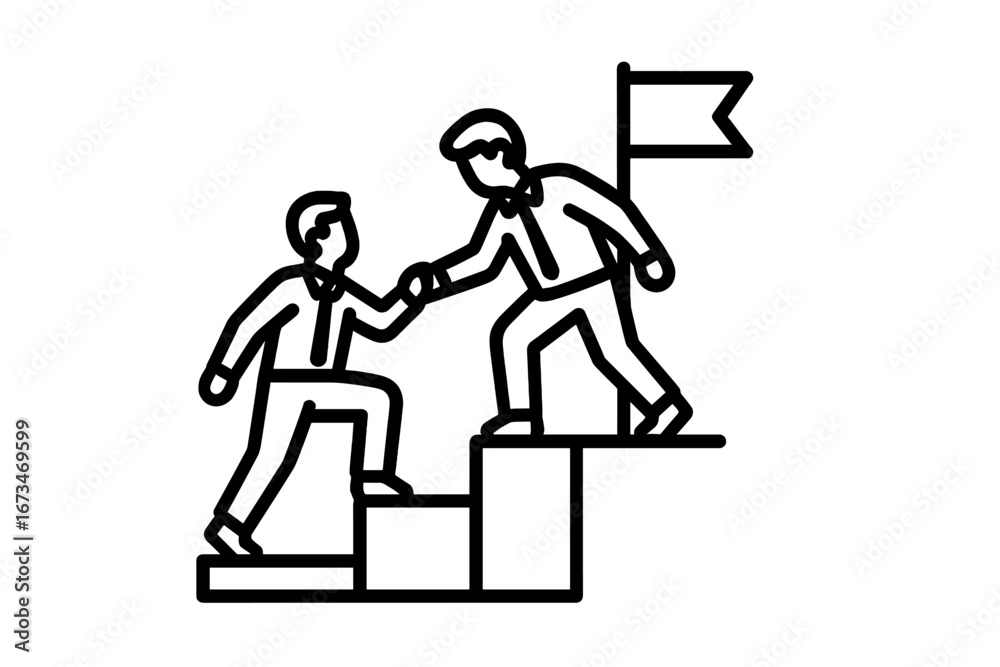 Naklejka premium Men working together to achieve success in a business environment