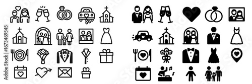 Wedding vector illustrations for diverse activities and themes
