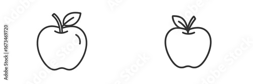Simple vector illustration of apples in black and white design