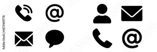 Communication icons for contact methods in digital design