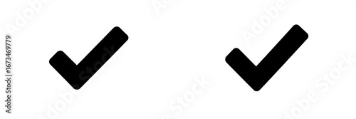 Vector illustration of two check marks for approval