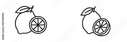 Fresh lemon and lime vector illustration, minimalist design