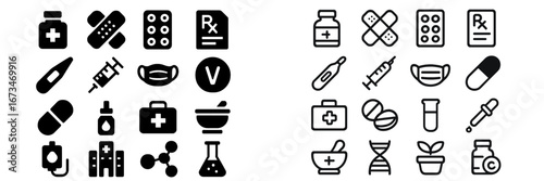 Healthcare and medical symbols in vector illustration format