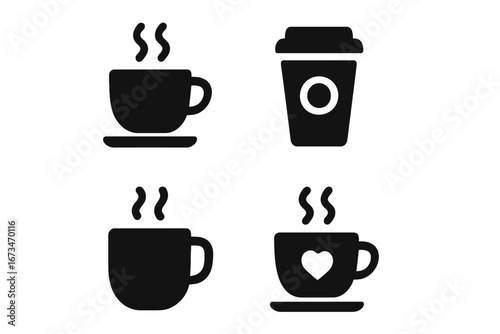 Unique vector illustrations of coffee cups and takeout coffee